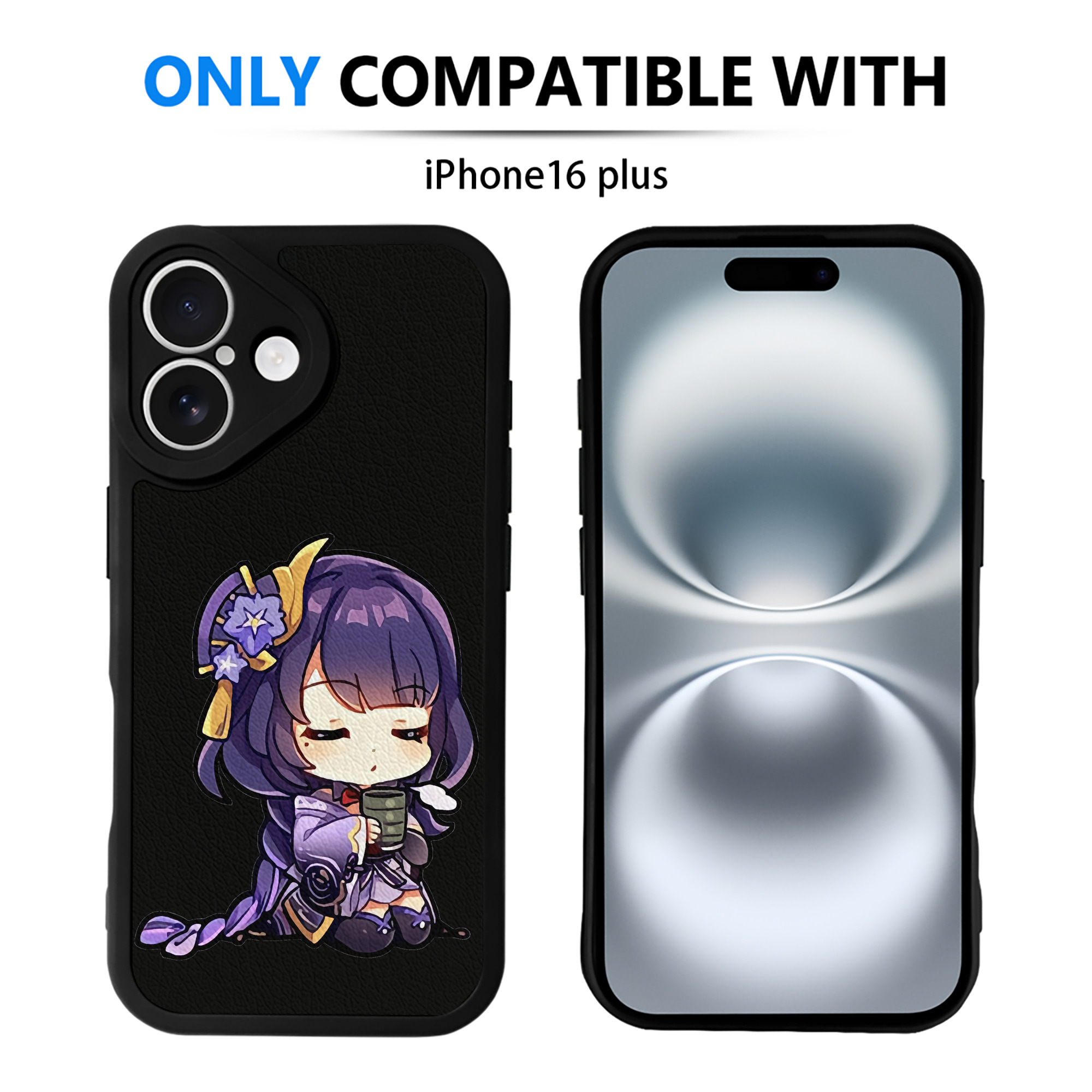 げんし神 雷電将軍 らいでんしょうぐん genshin Raiden Shogun 【iPhone 16シリーズ対応】シリコンスマホケース（レザー調） 材質：シリコン
